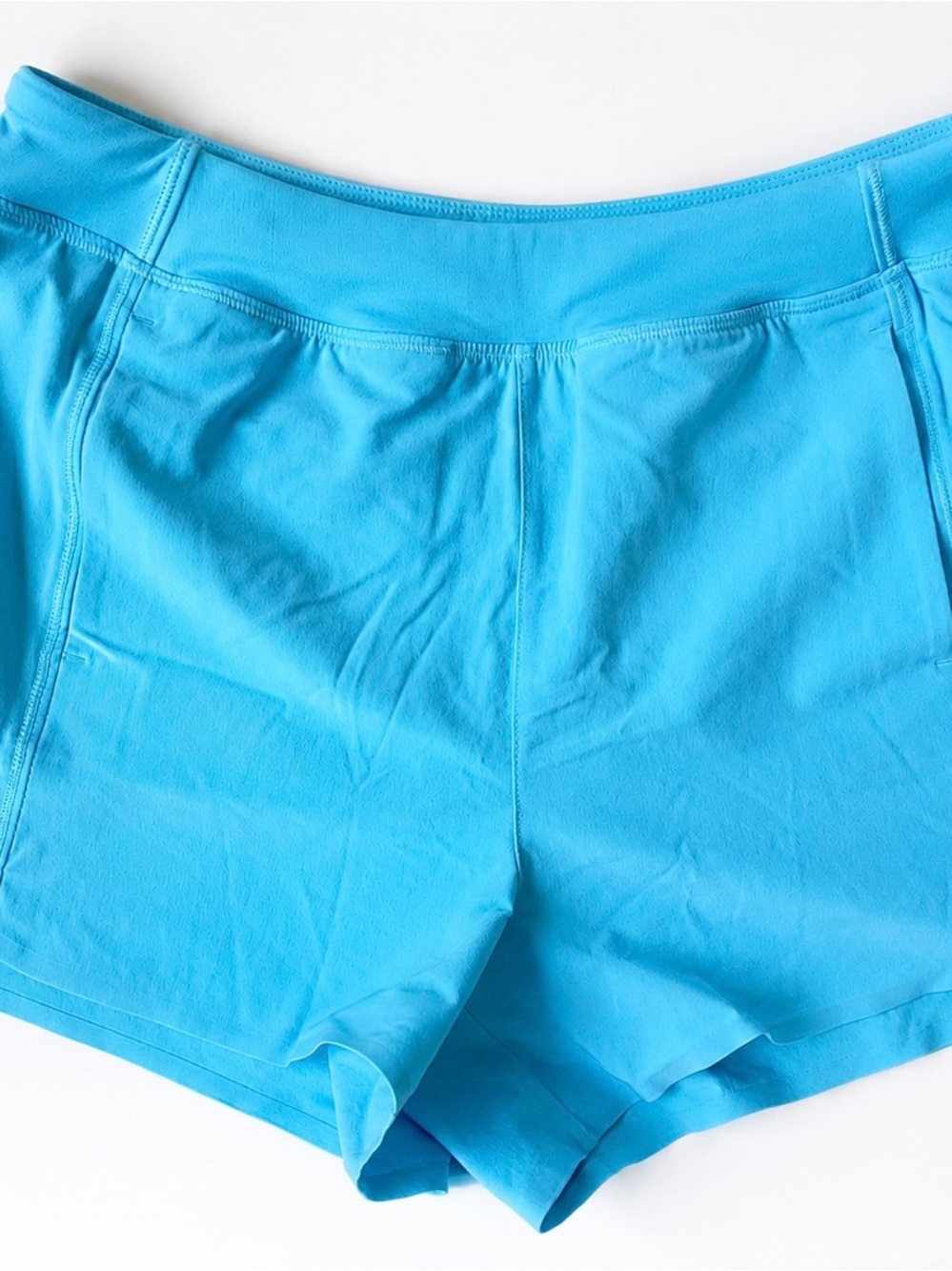 Athleta Girl Athletic Shorts Size L 12 Aqua Blue NWOT